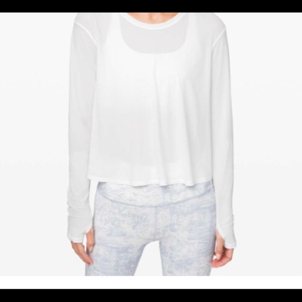 Lululemon NWT No Inhibitions LS White Shirt Size 6